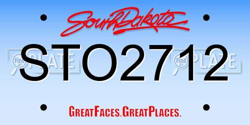 STO2712 South Dakota License Plate
