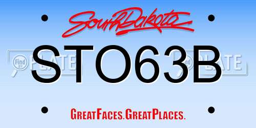 STO63B South Dakota License Plate
