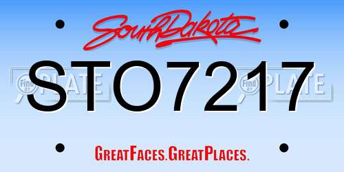 STO7217 South Dakota License Plate