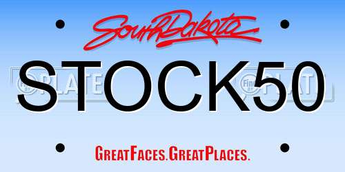 STOCK50 South Dakota License Plate