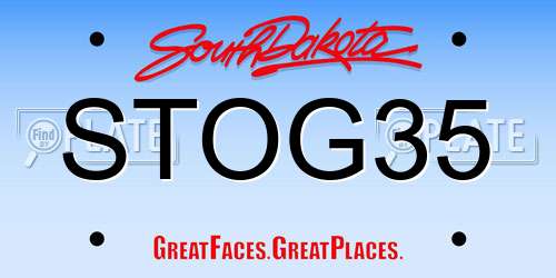 STOG35 South Dakota License Plate