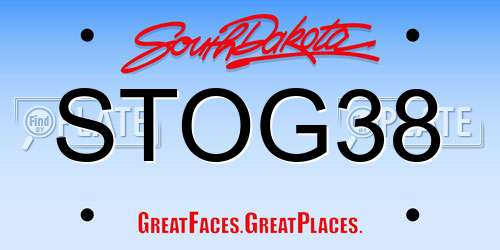 STOG38 South Dakota License Plate