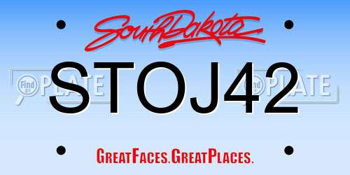 STOJ42 South Dakota License Plate