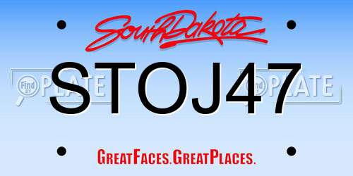 STOJ47 South Dakota License Plate
