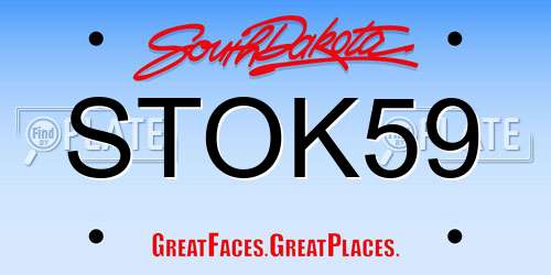 STOK59 South Dakota License Plate
