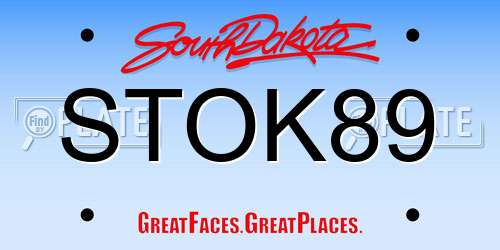 STOK89 South Dakota License Plate