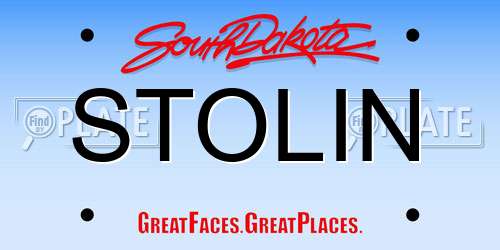 STOLIN South Dakota License Plate