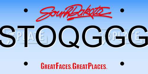 STOQGGG South Dakota License Plate