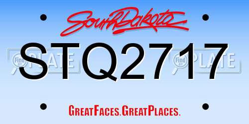 STQ2717 South Dakota License Plate