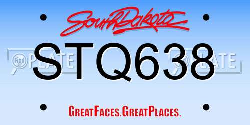 STQ638 South Dakota License Plate