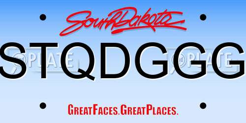 STQDGGG South Dakota License Plate