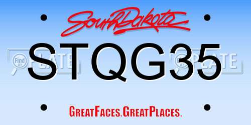 STQG35 South Dakota License Plate