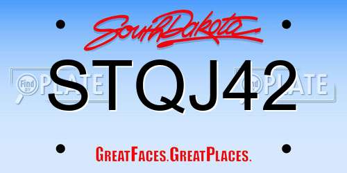 STQJ42 South Dakota License Plate