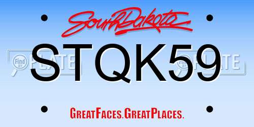 STQK59 South Dakota License Plate