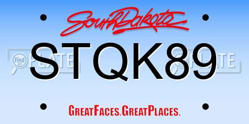 STQK89 South Dakota License Plate