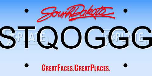 STQOGGG South Dakota License Plate