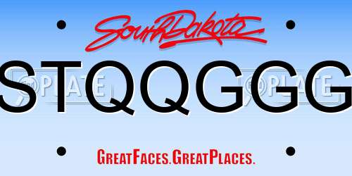 STQQGGG South Dakota License Plate