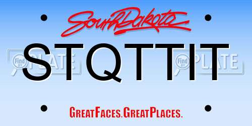 STQTTIT South Dakota License Plate