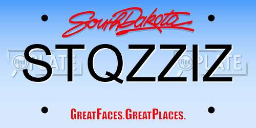STQZZIZ South Dakota License Plate