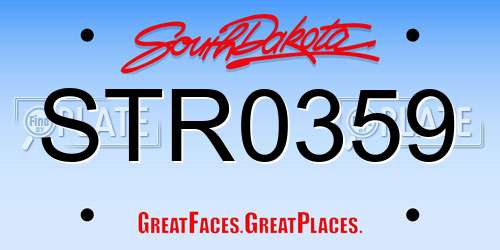 STR0359 South Dakota License Plate