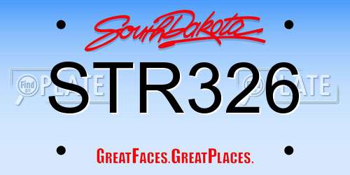STR326 South Dakota License Plate