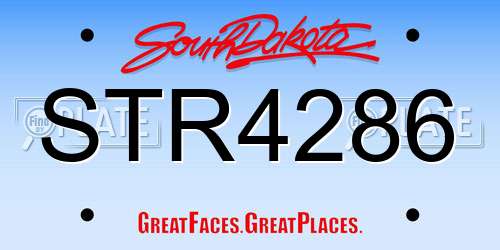 STR4286 South Dakota License Plate