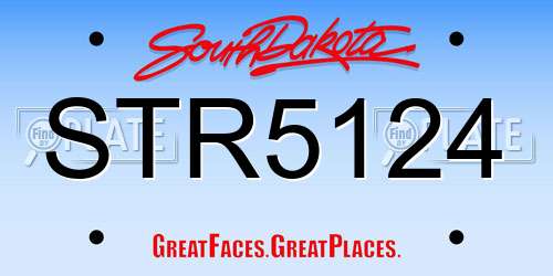 STR5124 South Dakota License Plate