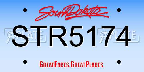 STR5174 South Dakota License Plate