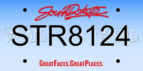 STR8124 South Dakota License Plate