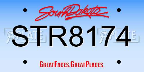 STR8174 South Dakota License Plate
