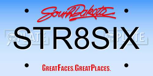 STR8SIX South Dakota License Plate