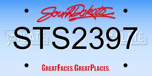 STS2397 South Dakota License Plate