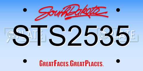 STS2535 South Dakota License Plate