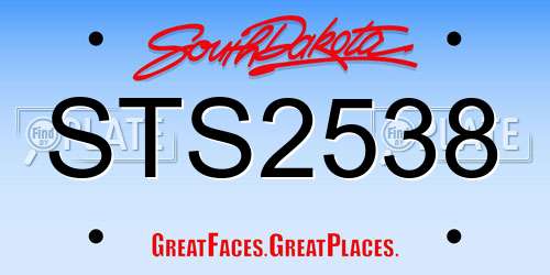 STS2538 South Dakota License Plate