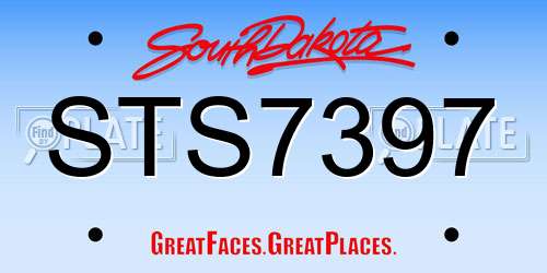 STS7397 South Dakota License Plate