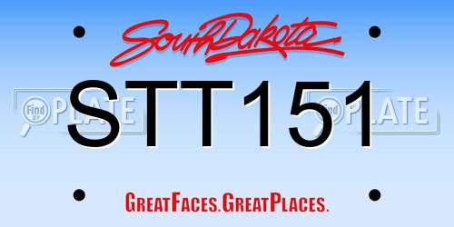 STT151 South Dakota License Plate
