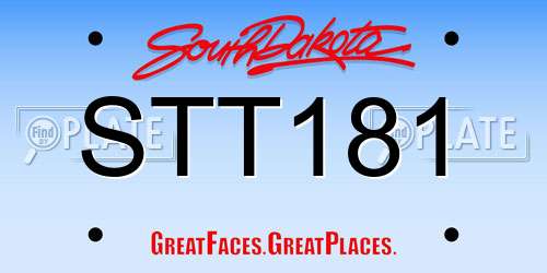 STT181 South Dakota License Plate