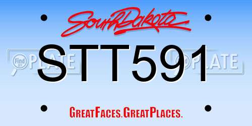 STT591 South Dakota License Plate