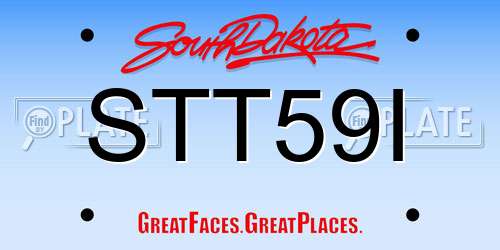 STT59I South Dakota License Plate