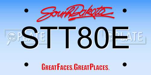 STT80E South Dakota License Plate