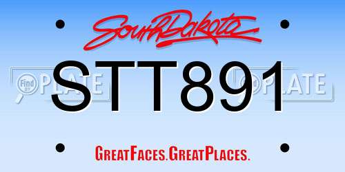 STT891 South Dakota License Plate