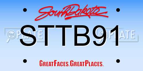 STTB91 South Dakota License Plate
