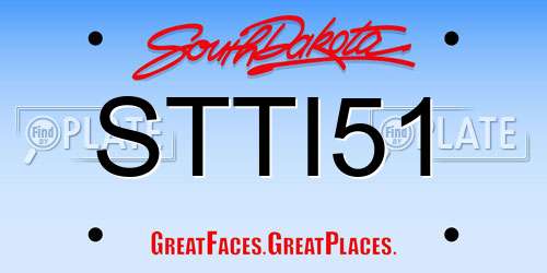STTI51 South Dakota License Plate