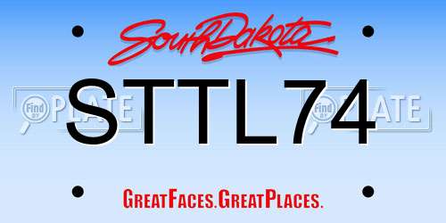 STTL74 South Dakota License Plate