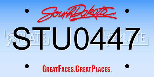 STU0447 South Dakota License Plate