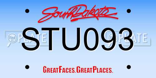 STU093 South Dakota License Plate
