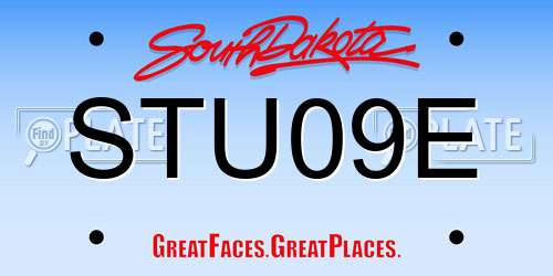STU09E South Dakota License Plate