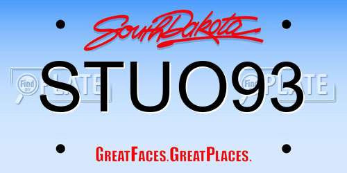 STUO93 South Dakota License Plate