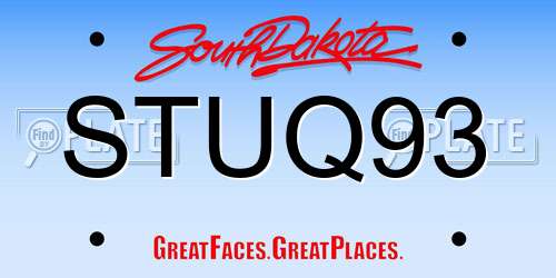 STUQ93 South Dakota License Plate