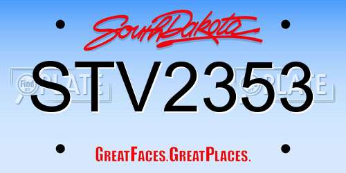 STV2353 South Dakota License Plate